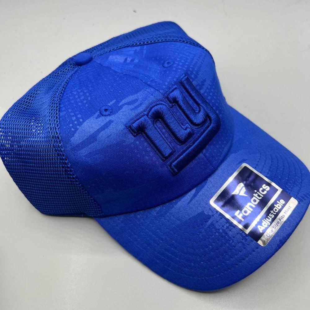 New York Giants Trucker Hat Men‎ Blue Camouflage Fanatics NFL Snap Back Cap New - Picture 3 of 8